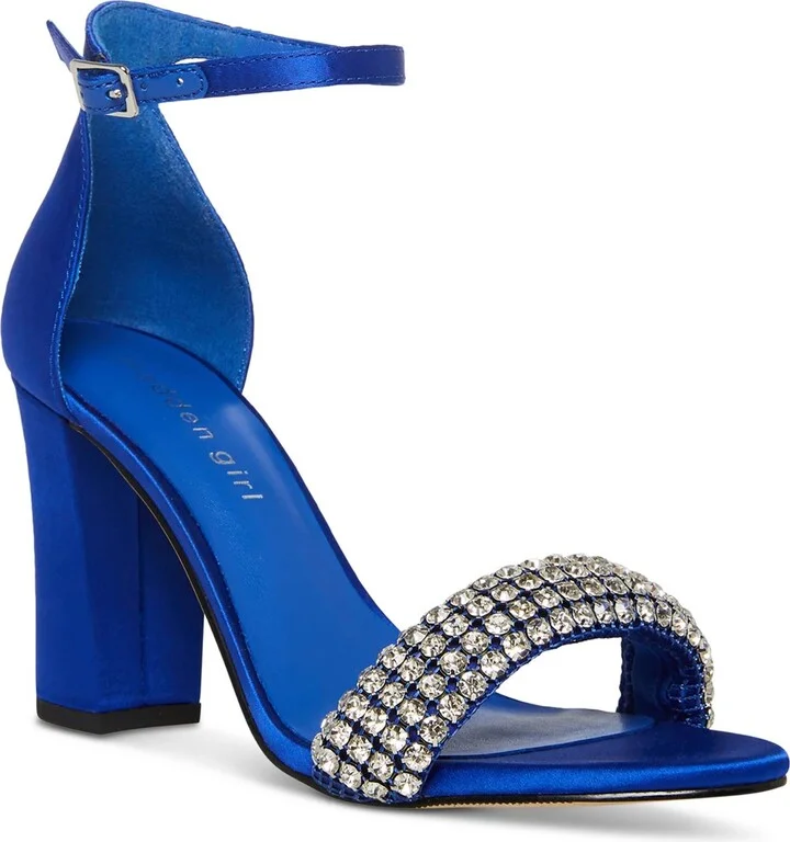 Bella Womens Satin Rhinestone Heels
