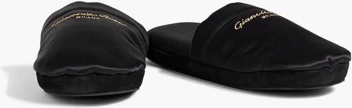 Bellagio embroidered satin slippers - Image 2