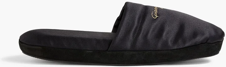 Bellagio embroidered satin slippers