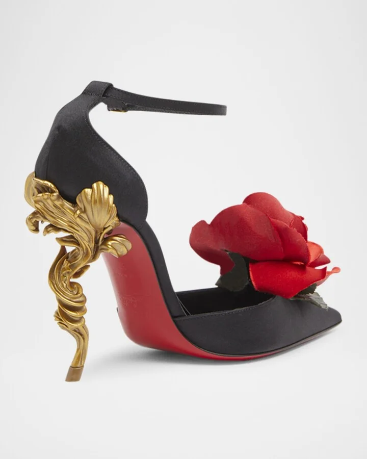 Bellarose Silk Red Sole Ankle-Strap Pumps - Image 2