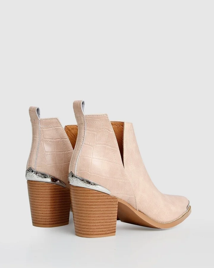 Belle & Bloom Austin Croc Embossed Ankle Boot - Image 2