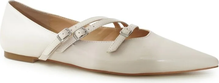 Belle & Bloom Begin Again Buckled Flat - Beige/khaki
