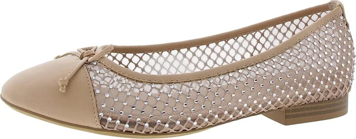 Belle-R Womens Rhinestones Flat Ballet Flats