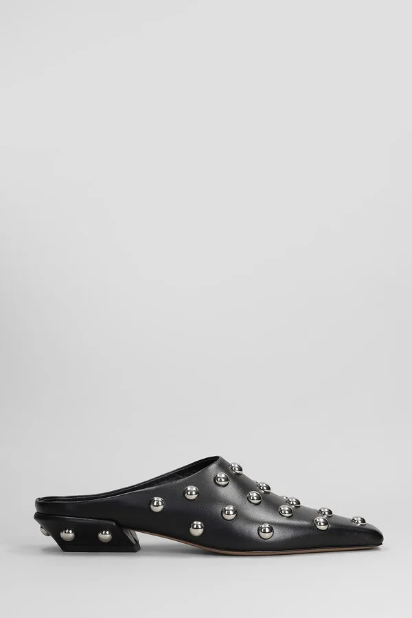 Belle Sabot 25 Slipper-mule In Black Leather
