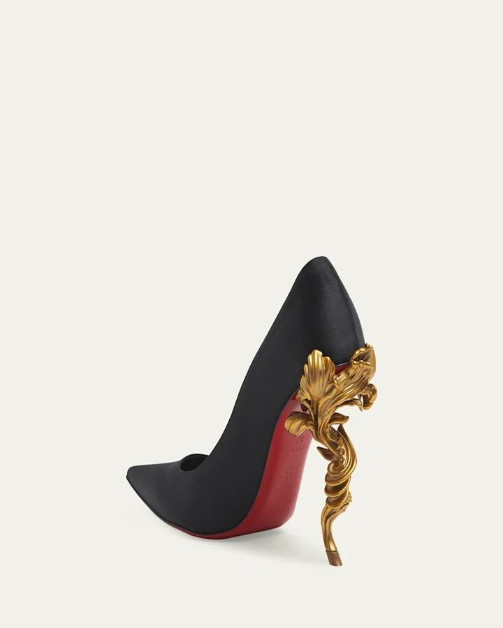 Belle Silk Crepe Lin Galva Heel Pumps - Image 3