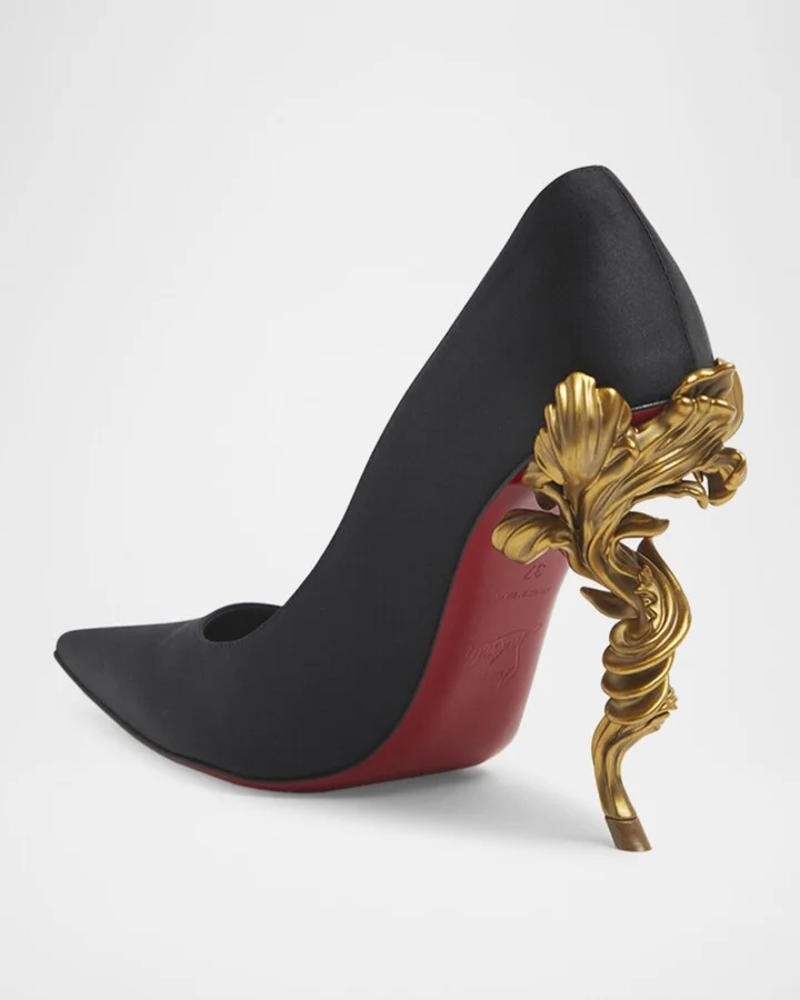 Belle Silk Crepe Lin Galva Heel Pumps - Image 2