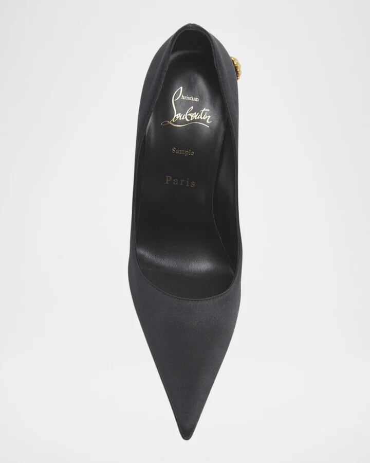 Belle Silk Crepe Lin Galva Heel Pumps - Image 3