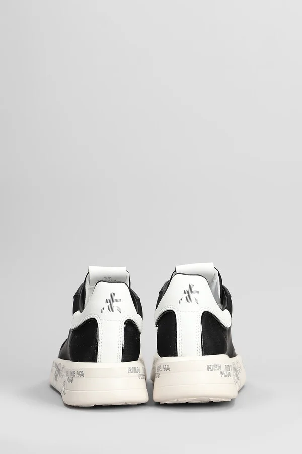 Belle Sneakers In Black Leather And Fabric - Image 4