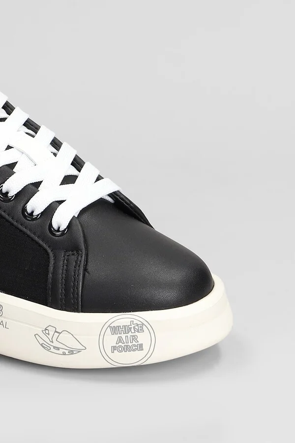Belle Sneakers In Black Leather And Fabric - Image 5