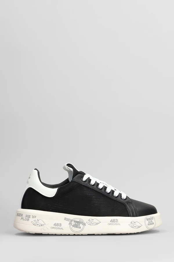 Belle Sneakers In Black Leather And Fabric
