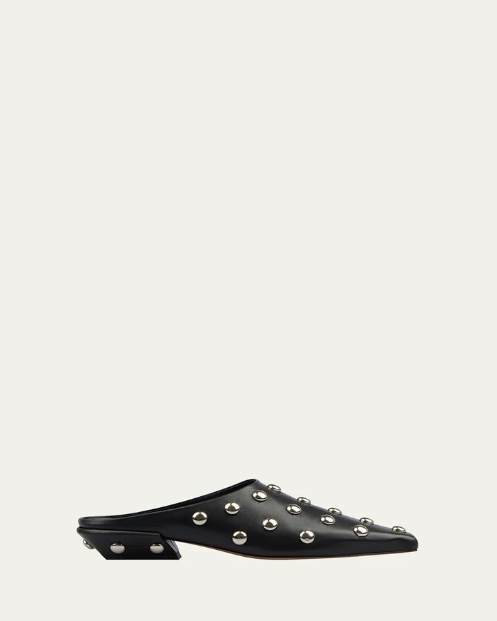 Belle Studded Leather Mules