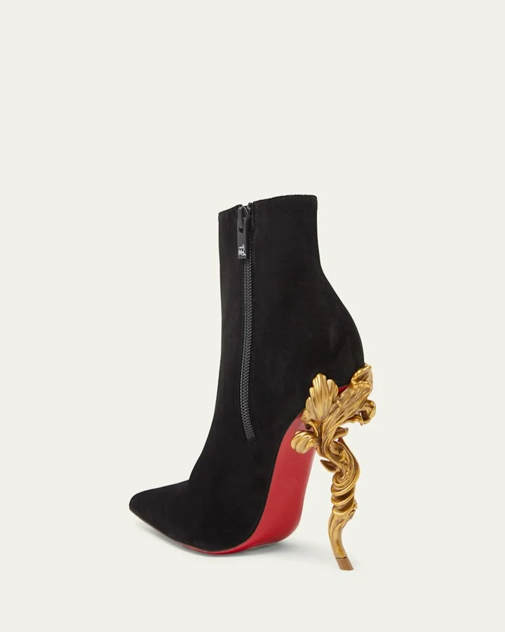 Belle Suede Red Sole Ankle Booties - Image 2