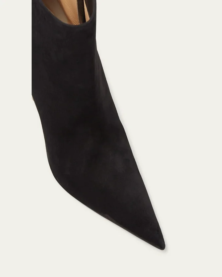 Belle Suede Red Sole Ankle Booties - Image 4