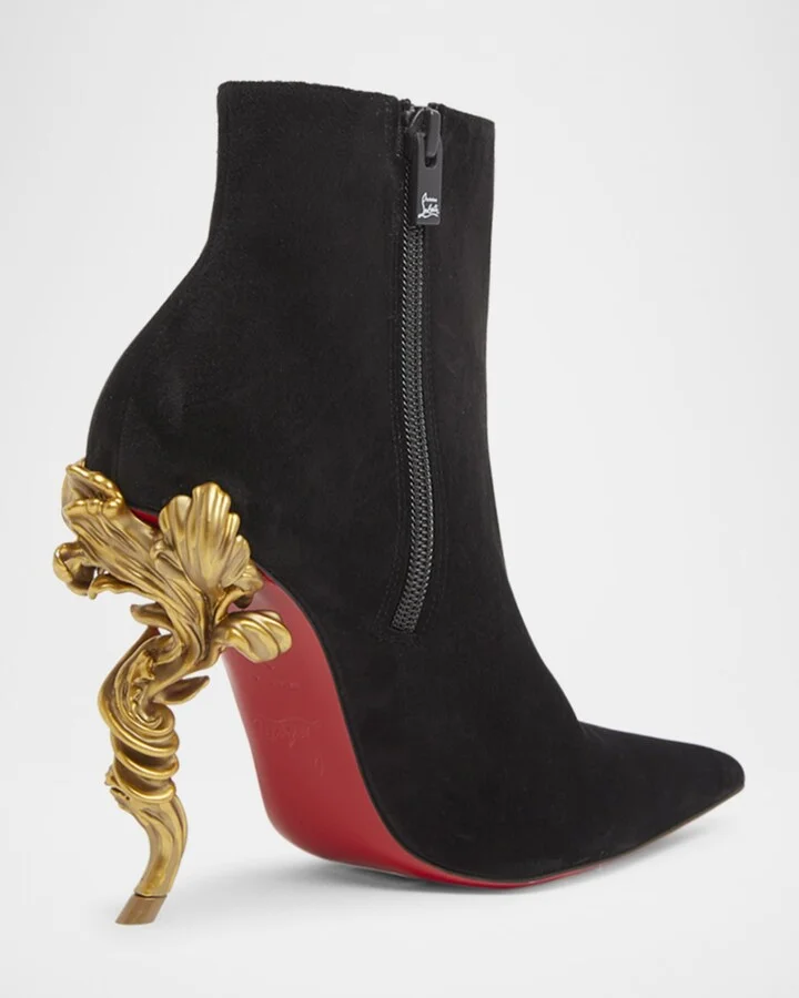 Belle Suede Red Sole Ankle Booties - Image 3