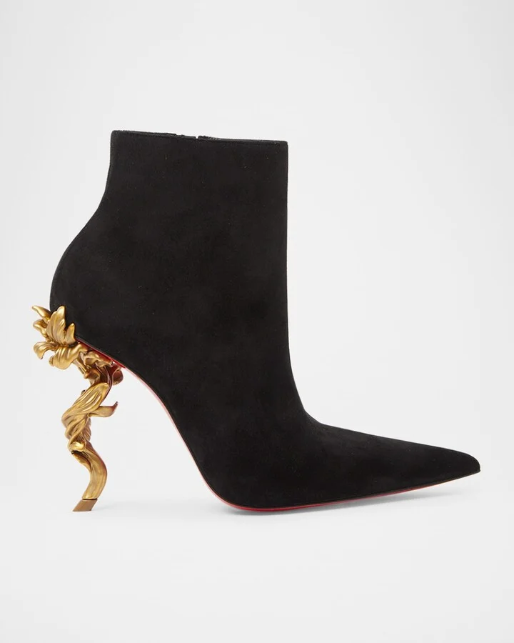 Belle Suede Red Sole Ankle Booties