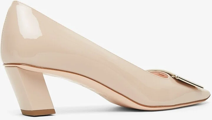 Belle Vivier 45 beige patent pumps - Image 3