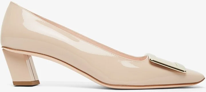 Belle Vivier 45 beige patent pumps