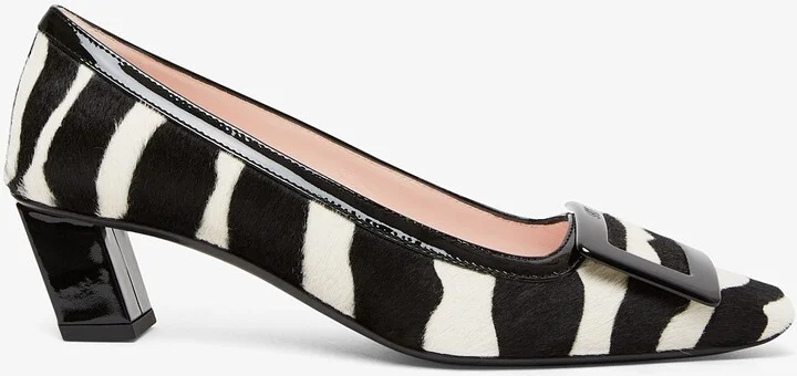Belle Vivier 45 black and white pumps