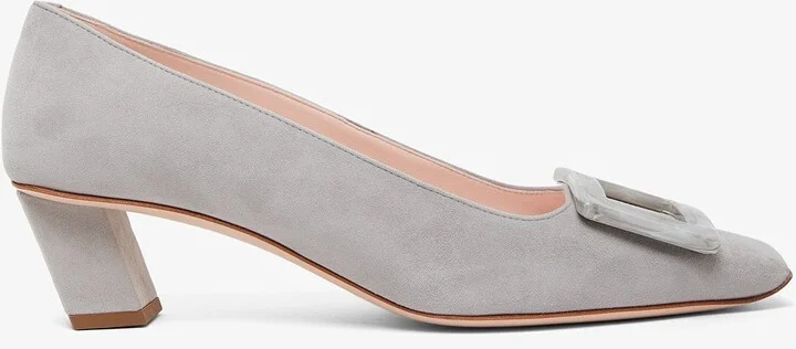 Belle Vivier 45 grey suede pumps