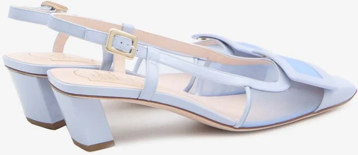 Belle Vivier 45 Leather and Mesh Slingback Pumps - Image 2
