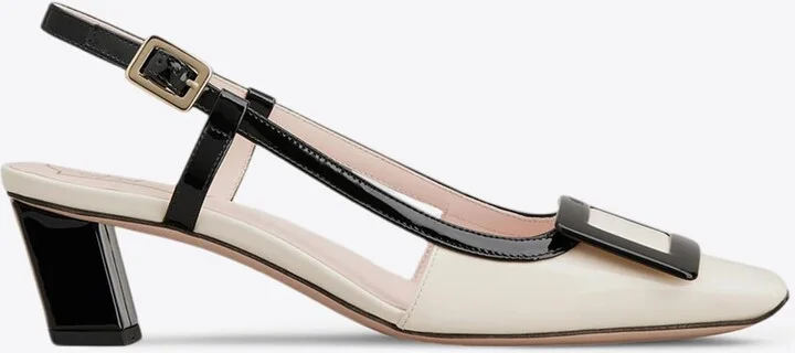 Belle Vivier 45 Leather Slingback Pumps