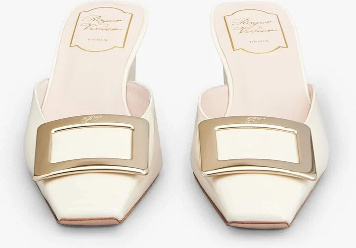 Belle Vivier 45 Metal Buckle Mules in Patent Leather - Image 2