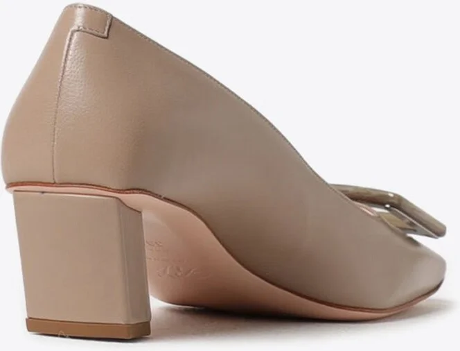 Belle Vivier 45 Metal Buckle Pumps in Leather - Image 2