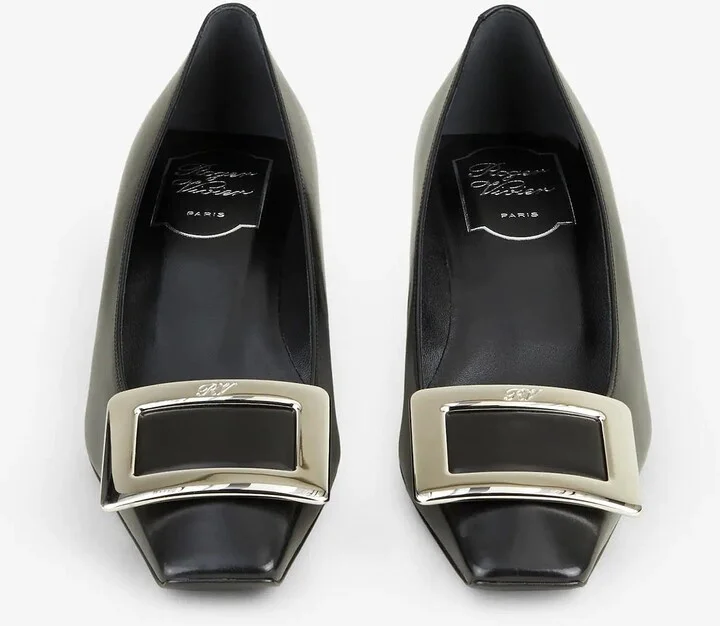 Belle Vivier 45 Metal Buckle Pumps in Leather - Image 3