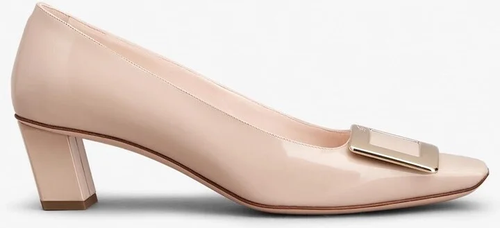 Belle Vivier 45 Metal Buckle Pumps in Patent Leather