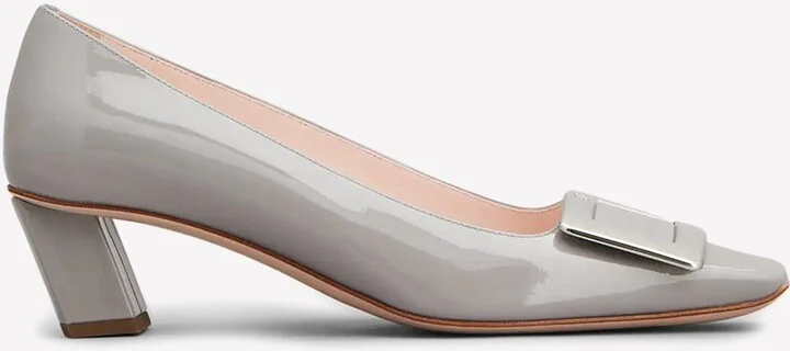 Belle Vivier 45 Metal Buckle Pumps in Patent Leather