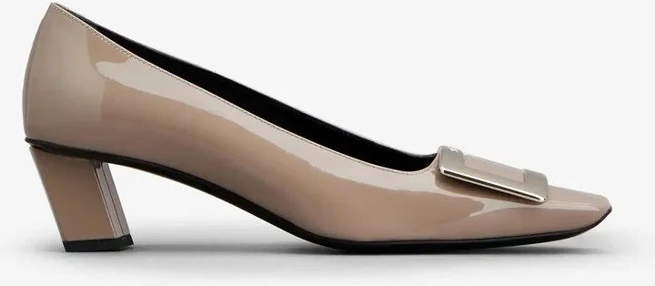 Belle Vivier 45 Metal Buckle Pumps in Patent Leather