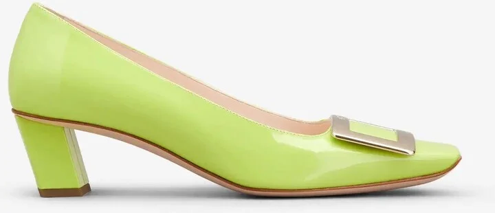 Belle Vivier 45 Metal Buckle Pumps in Patent Leather