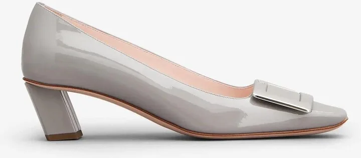 Belle Vivier 45 Metal Buckle Pumps in Patent Leather