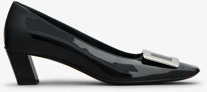 Belle Vivier 45 Metal Buckle Pumps in Patent Leather