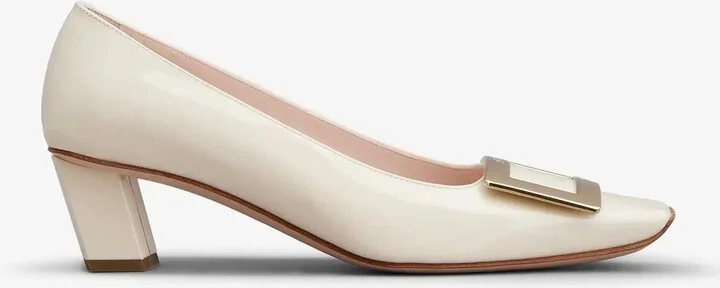 Belle Vivier 45 Metal Buckle Pumps in Patent Leather