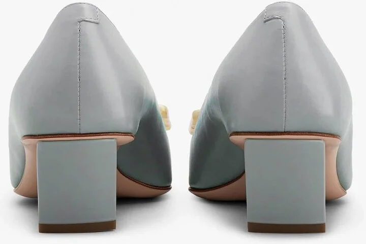 Belle Vivier 45 Mother-of-Pearl Buckle Pumps in Leather - Image 3