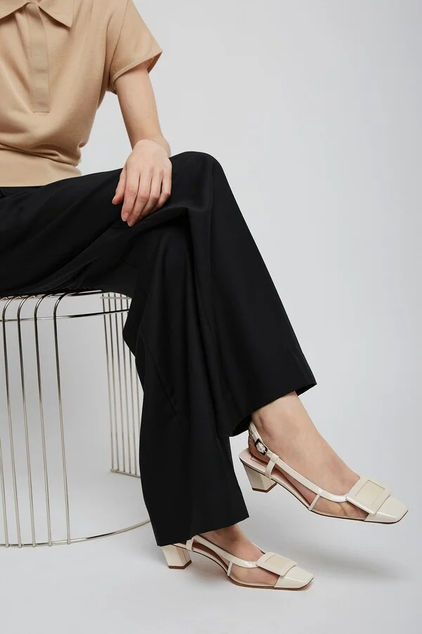 Belle Vivier 45 white mesh slingback pumps - Image 2