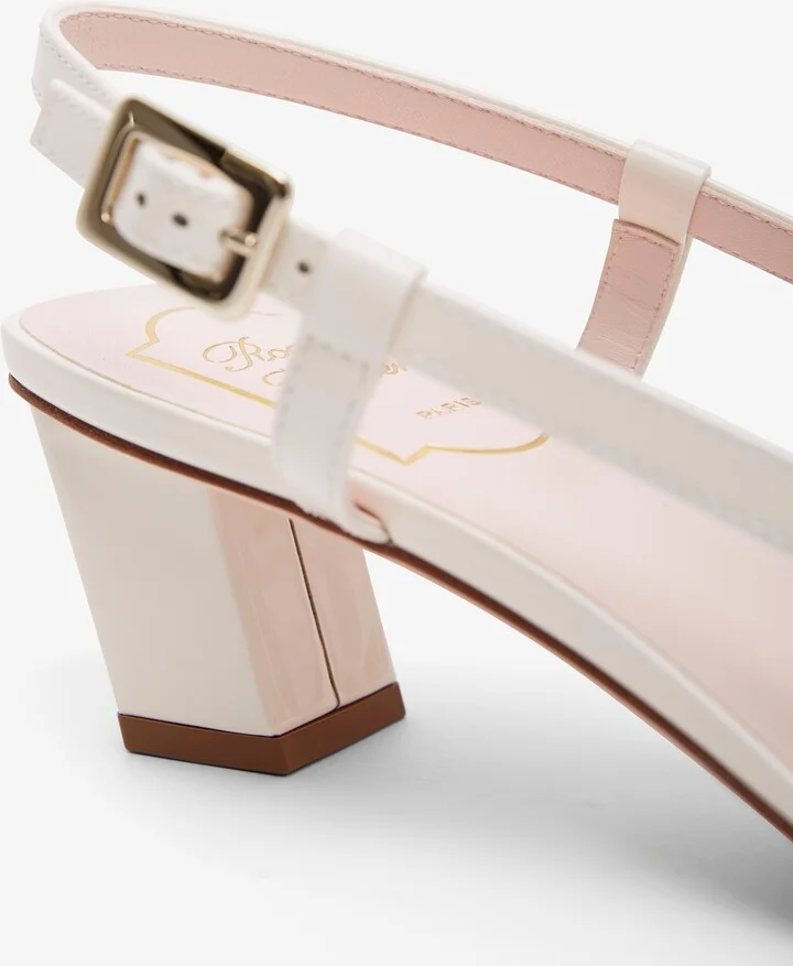 Belle Vivier 45 white mesh slingback pumps - Image 4