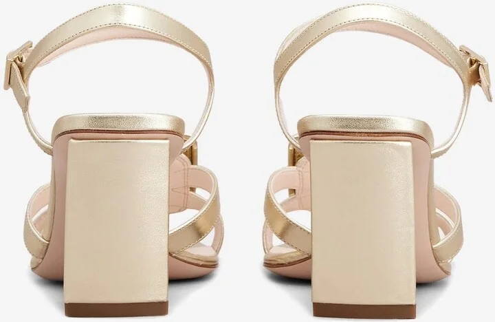 Belle Vivier 75 Metal Buckle Sandals in Metallic Nappa Leather - Image 3