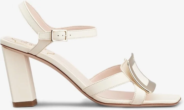 Belle Vivier 75 Metal Buckle Sandals in Nappa Leather