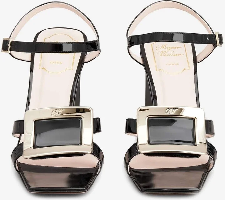 Belle Vivier 75 Metal Buckle Sandals in Patent Leather - Image 2