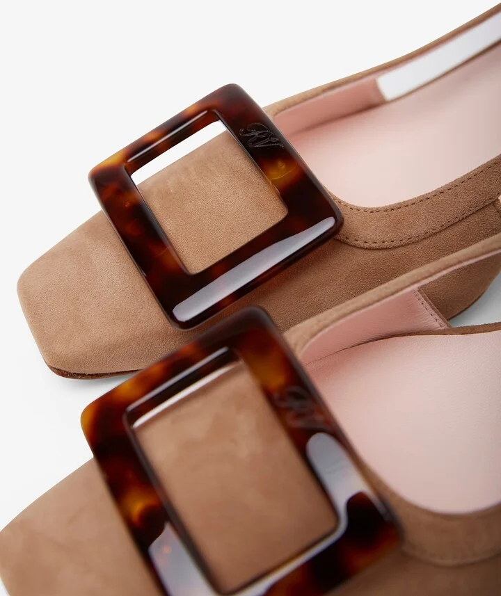 Belle Vivier beige turtle sling backs - Image 4