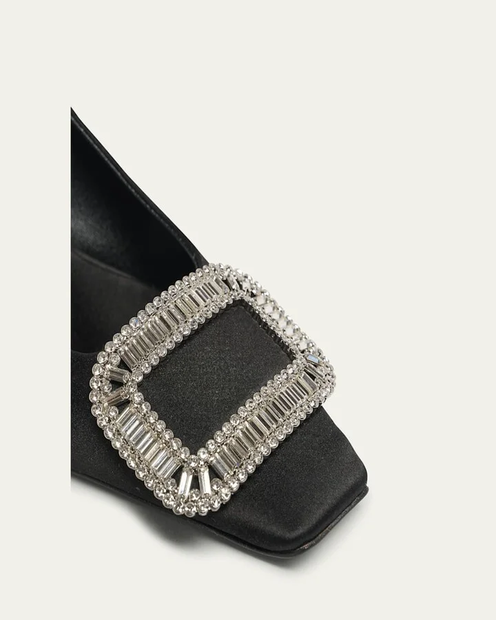 Belle Vivier Crystal Buckle Slingback Pumps - Image 2