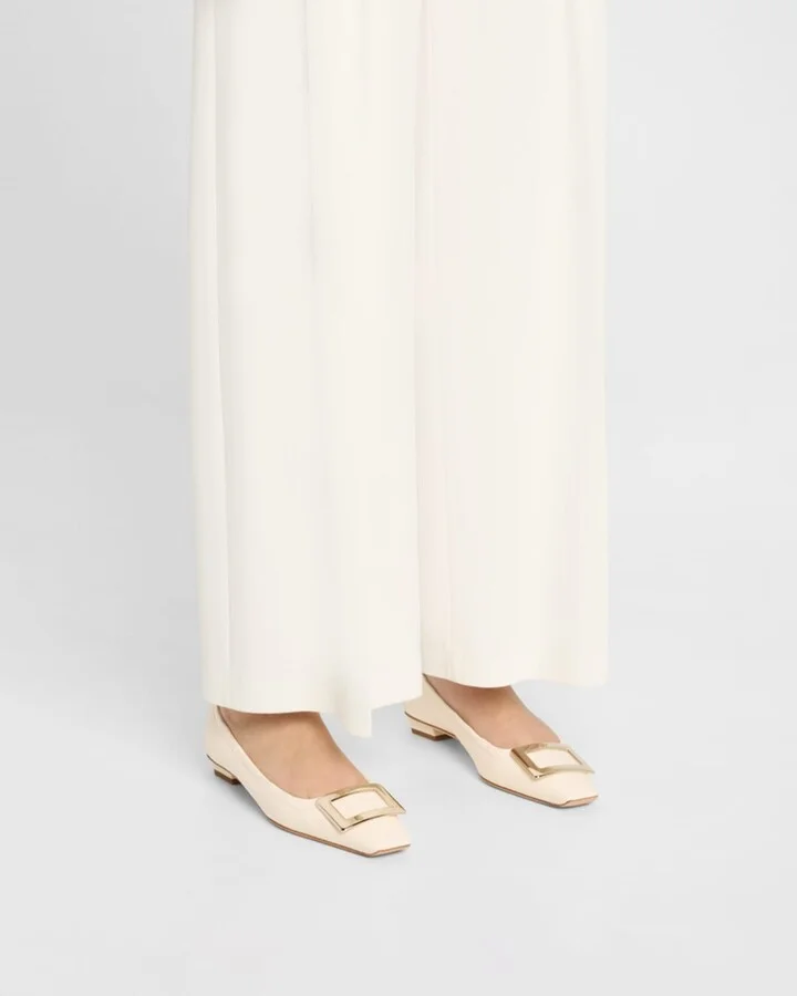 Belle Vivier Leather Buckle Ballerina Flats - Image 2