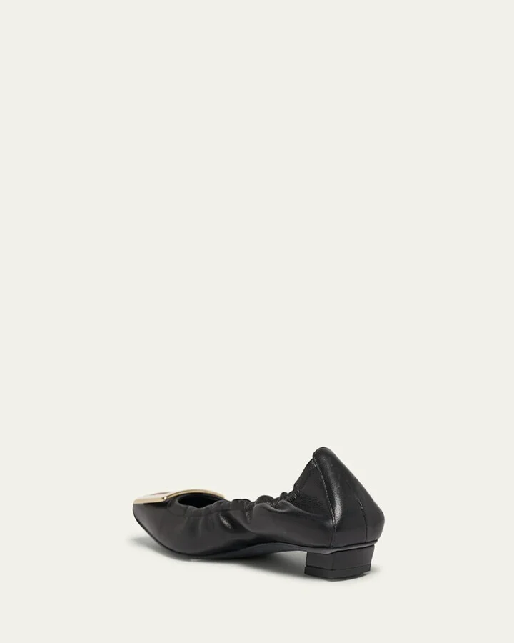 Belle Vivier Leather Buckle Ballerina Flats - Image 5