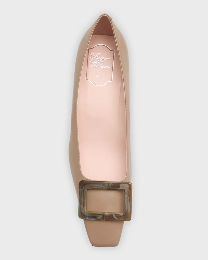 Belle Vivier Leather Buckle Pumps - Image 3