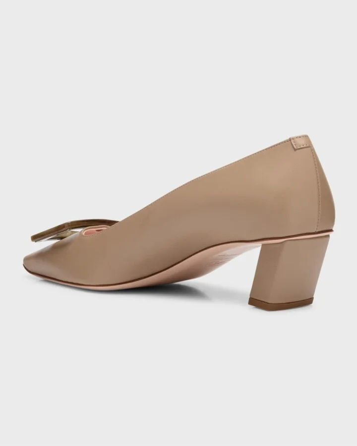 Belle Vivier Leather Buckle Pumps - Image 4