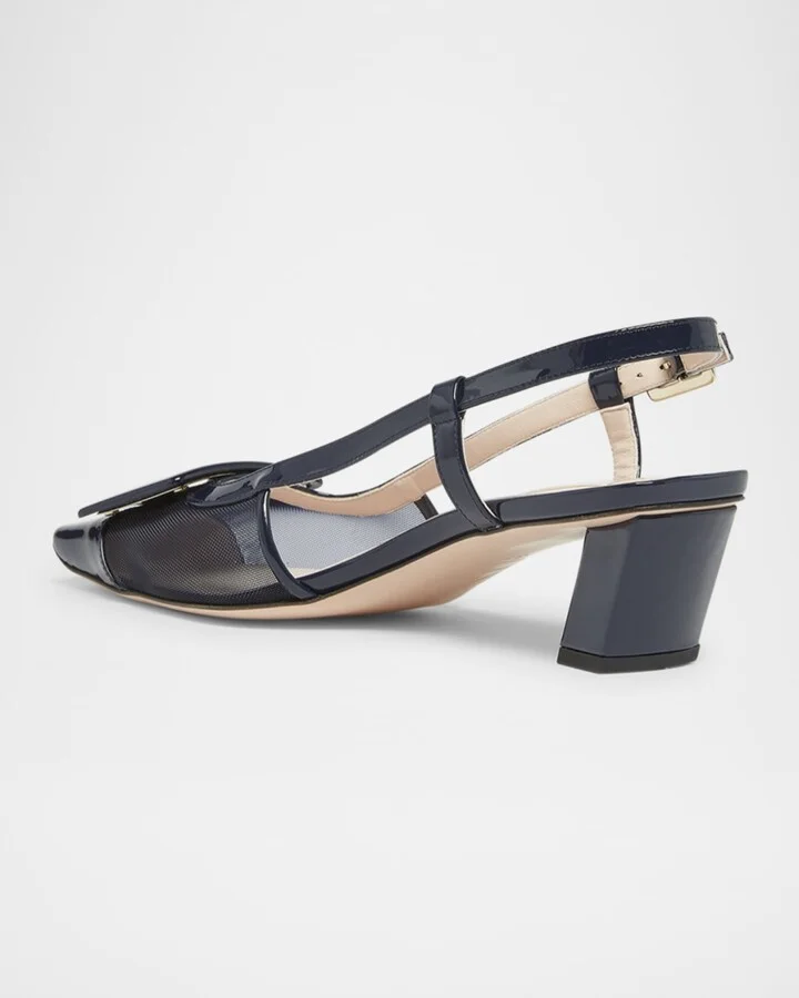 Belle Vivier Mesh Buckle Slingback Pumps - Image 3