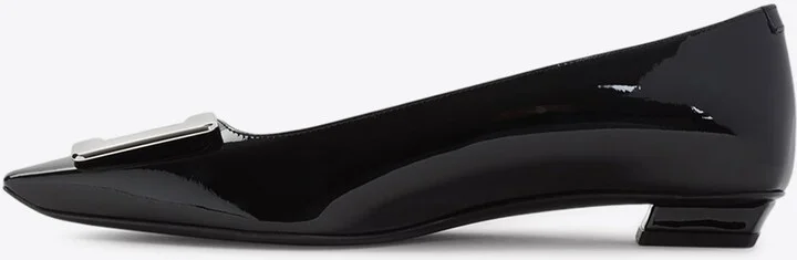 Belle Vivier Metal Buckle Ballet Flats in Patent Leather - Image 2