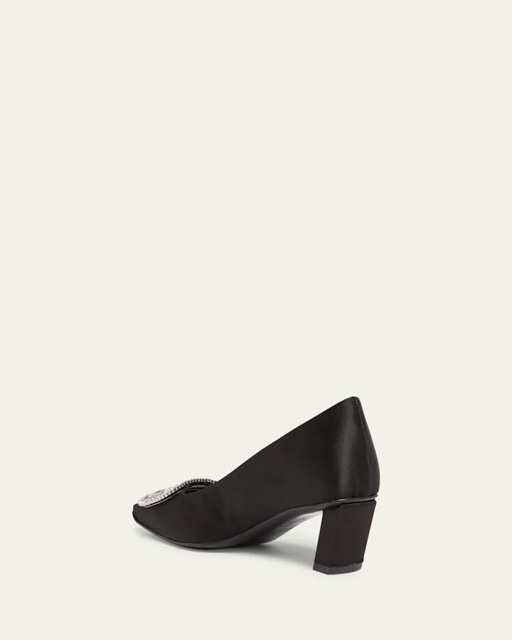 Belle Vivier Strass Satin 45mm Pumps - Image 3